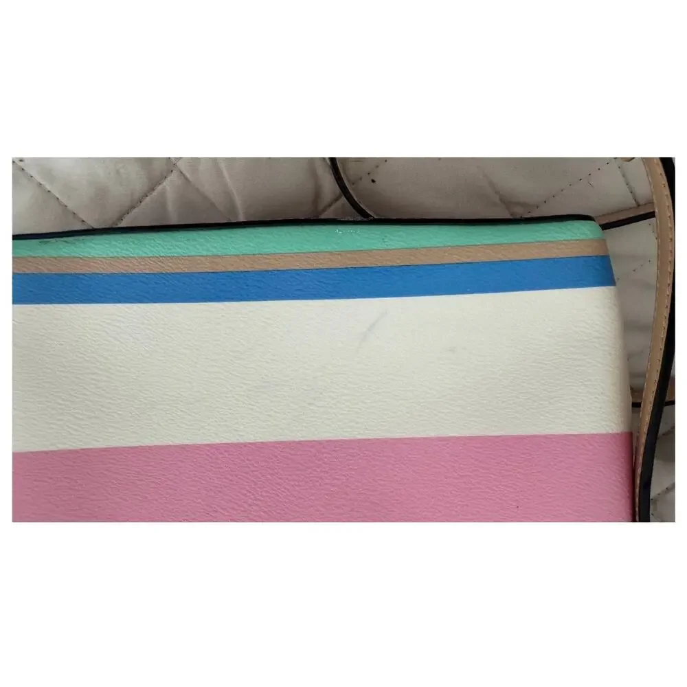 Kate Spade Dune Stripe Millie Grove Street Leather Crossbody Bag